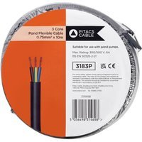 Pitacs 3 Core 3183P Black Pond Flexible Cable – 0.75mm² – 10m