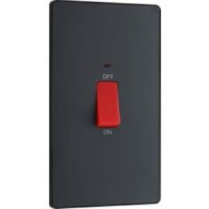 BG Evolve Matt Grey 45A Rectangular Cooker Control Unit Switch