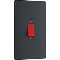 BG Evolve Matt Grey 45A Rectangular Cooker Control Unit Switch
