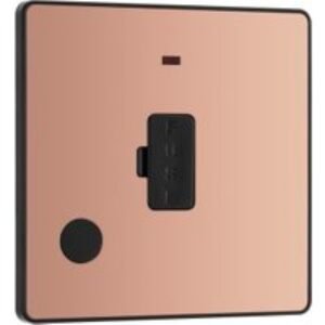 BG Evolve Polished Copper 13A Unswitched Fused Connection Unit with Power Led Indicator & Flex Outlet