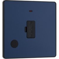 BG Evolve Matt Blue 13A Unswitched Fused Connection Unit with Power Led Indicator & Flex Outlet
