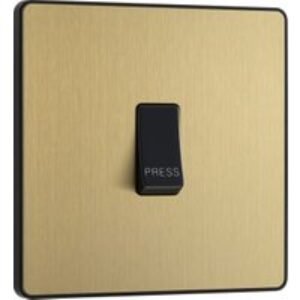 BG Evolve Brushed Brass 10A Single Press Switch