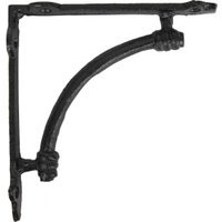 Rustic Arch Black Shelf Bracket – 200 x 200mm
