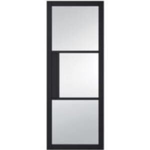 LPD Internal Tribeca 3 Lite Clear Primed Plus Black Solid Core Door - 686 x 1981mm