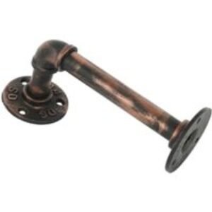 Pipe L Shape Antique Copper Shelf Bracket - 80 x 150mm