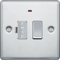 BG 13A Screwed Raised Plate Switched Fused Connection Unit, With Power Indicator – Polished Chrome