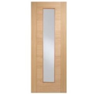 LPD Internal Vancouver 1 Lite Long Light Pre-Finished Oak Solid Core Door - 838 x 1981mm