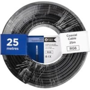 Pitacs RG6 Black Coaxial Cable - 25m