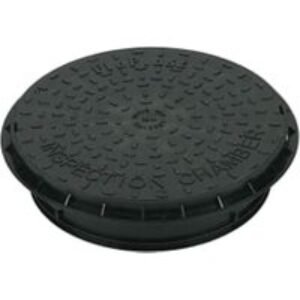 FloPlast 450mm Plastic Drain Cover and Frame - Black