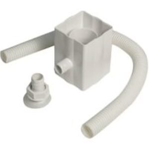 Floplast 68mm Round or 65mm Square Downpipe Water Butt Rain Diverter - White