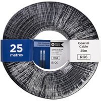 Pitacs RG6 Black Shotgun Coaxial Cable – 25m