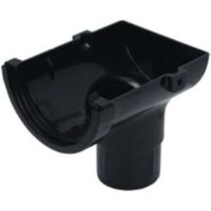 FloPlast 76mm MiniFlo Gutter Stop End Outlet - Black