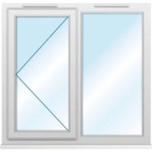 Euramax uPVC White Left Side Hung & Fixed Lite Casement Window - 1190 x 1160mm
