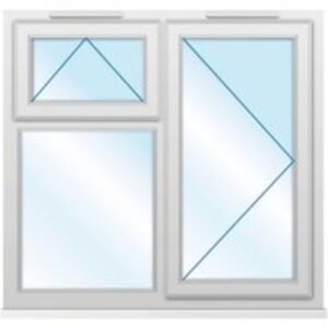 Euramax uPVC White Right Side Hung & Top Hung Casement Window - 1190 x 1160mm