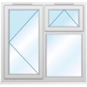 Euramax uPVC White Left Side Hung & Top Hung Obscure Glass Casement Window - 1190 x 1010mm
