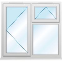 Euramax uPVC White Left Side Hung & Top Hung Obscure Glass Casement Window – 1190 x 1010mm