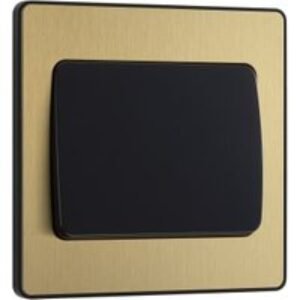 BG Evolve Brushed Brass 20A 16Ax Wide Rocker Single Light Switch - 2 Way