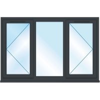 Euramax uPVC Grey Right Side Hung & Top Hung Casement Window – 1190 x 1160mm
