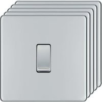 BG 10Ax Screwless Flat Plate Single Switch 2 Way 5 Pack – Polished Chrome
