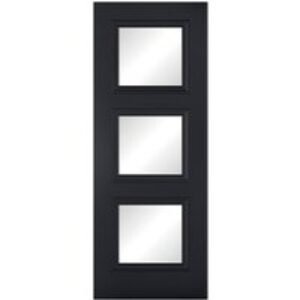 LPD Internal Antwerp 3 Lite Primed Black Solid Core Door - 762 x 1981mm