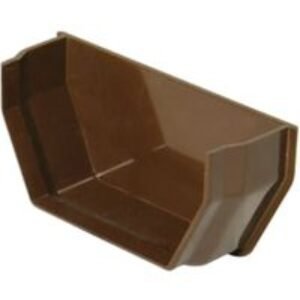 FloPlast 114mm Square Line Gutter Internal Stop End - Brown