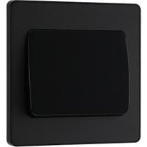 BG Evolve Matt Black 20A 16Ax Wide Rocker Single Light Switch - 2 Way