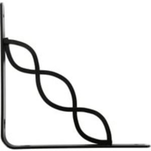 Twin Curve Ellipse Black Shelf Bracket - 200 x 200mm