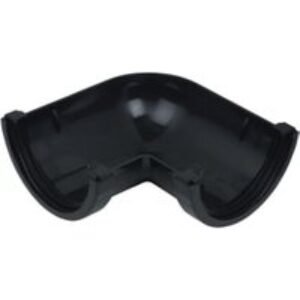 FloPlast 112mm Round Line Gutter Angle 90° - Black