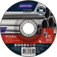 Norton Expert Steel & Inox Cutting Disc – 115 x 0.8 x 22.23mm