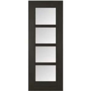 LPD Internal Vancouver 4 Lite Pre-Finished Smoked Oak Solid Core Door - 838 x 1981mm