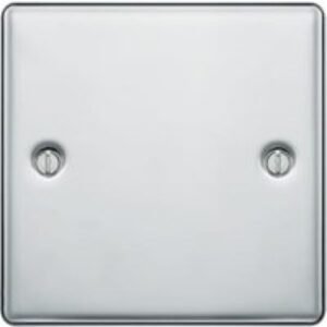 BG Screwed Raised Plate 1 Gang Blank Plate - Polished Chrome