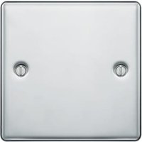 BG Screwed Raised Plate 1 Gang Blank Plate – Polished Chrome
