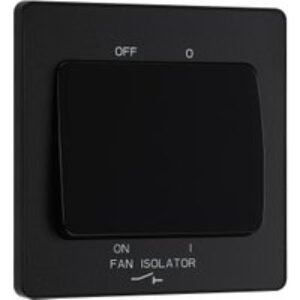 BG Evolve Matt Black 10A Triple Pole Fan Isolator Switch