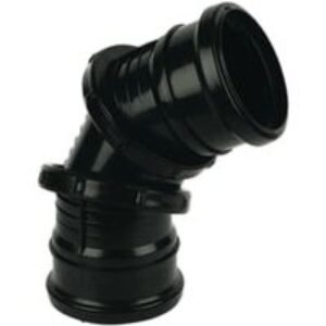 FloPlast 110mm Soil Pipe Adjustable Bend Double Socket 0° to 90° - Black