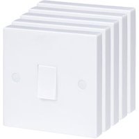 Wickes Square Edge 10A 1 Gang 1 Way Light Switch – Pack of 5