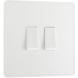 BG Evolve Pearlescent White 20A Double Switch - 2 Way
