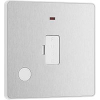 BG Evolve Brushed Steel 13A Unswitched Fused Connection Unit with Power Led Indicator & Flex Outlet