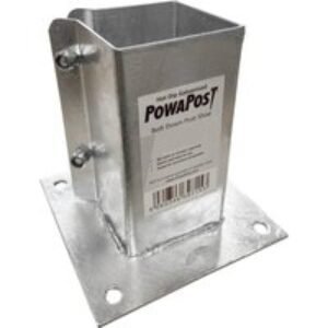 Powapost Galvanised Bolt Down Post Shoe 100 x 100mm