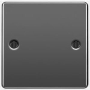 BG Screwed Raised Plate 1 Gang Blank Plate - Black Nickel
