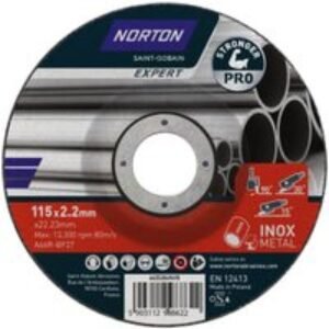 Norton Expert Steel & Inox Cutting/Grinding Disc - 115 x 2.2 x 22.23mm