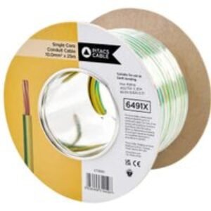 Pitacs Single Core 6491X Green & Yellow Conduit Cable - 10.0mm² - 25m