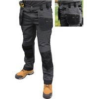 DeWalt Aspen Ripstop Stretch Holster Pocket Trousers Grey & Black 30in Short