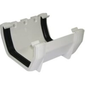 FloPlast 114mm Square Line Gutter Union Bracket - White