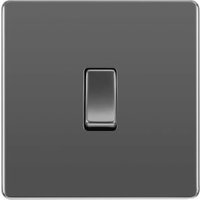 BG 10Ax Screwless Flat Plate Single Switch 2 Way – Black Nickel