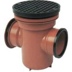FloPlast 110mm Back Inlet Bottle Gully Circular Lid - Terracotta