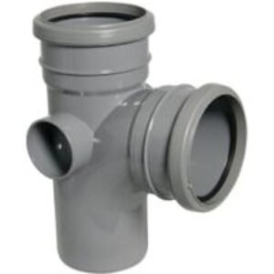 FloPlast 110mm Soil Pipe Branch Double Socket/Spigot 92.5° - Grey