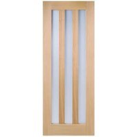 LPD Internal Utah 3 Lite Frosted Unfinished Oak Solid Core Door – 762 x 1981mm