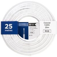 Pitacs RG6 White Coaxial Cable – 25m