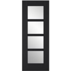 LPD Internal Vancouver 4 Lite Pre-Finished Charcoal Black Solid Core Door - 838 x 1981mm