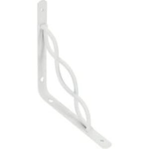 Twin Curve Ellipse White Shelf Bracket - 200 x 200mm
